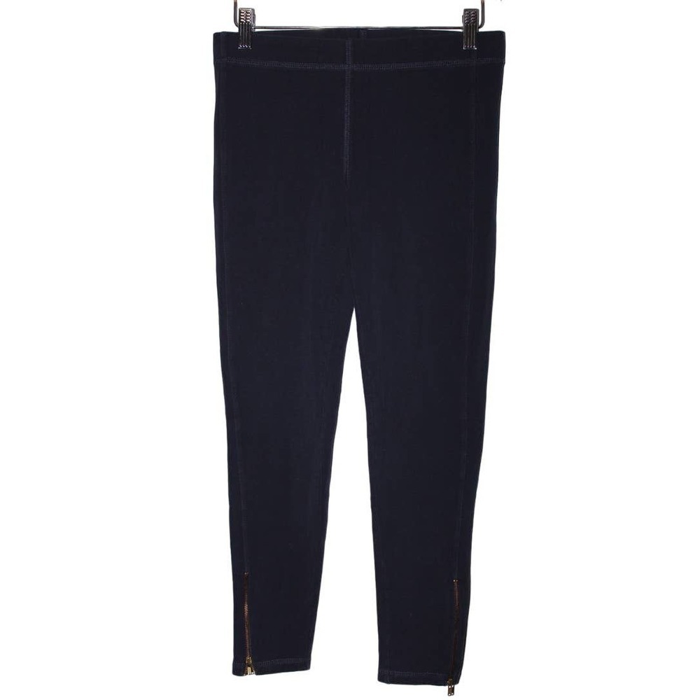 Women's J. Crew Ankle Zip Leggings B2407 Navy Blue Cotton Cropped Pants Size S